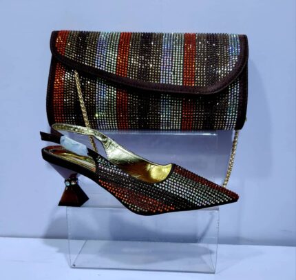 Rhinestone sandals and purse